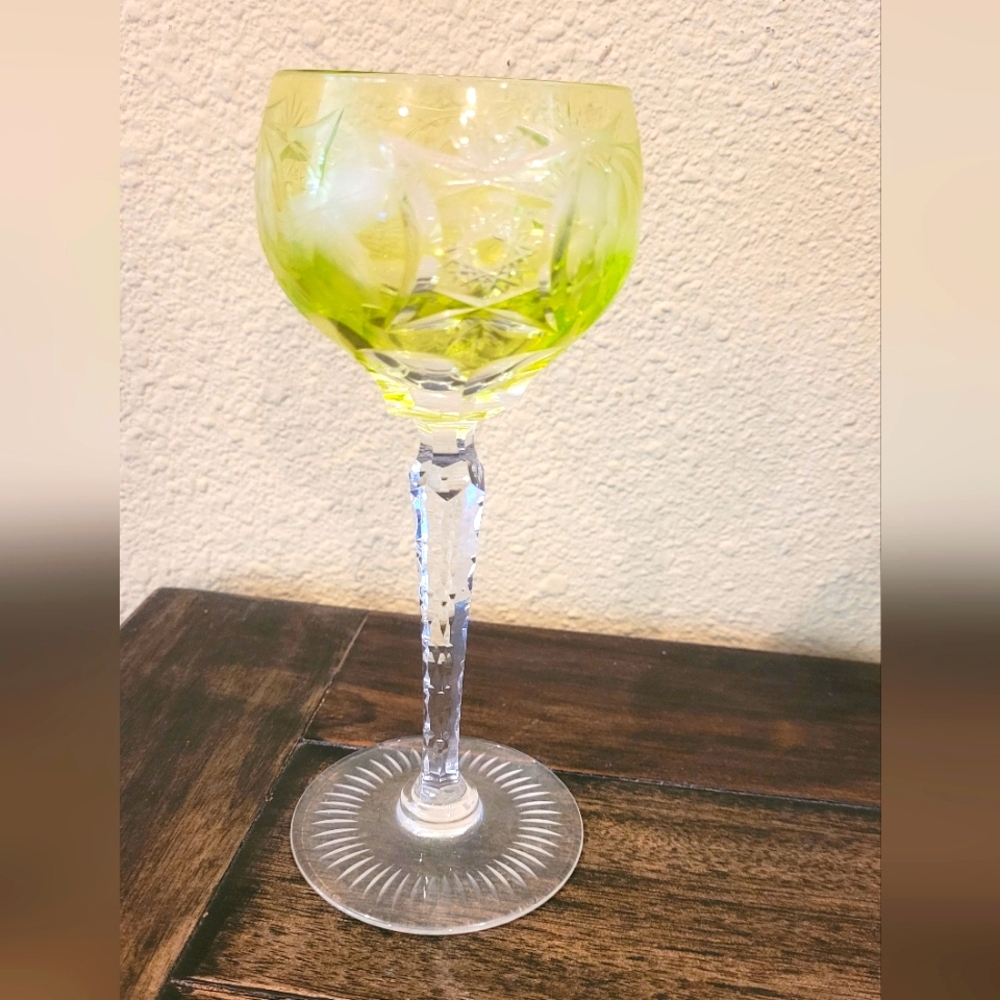 Vintage Nachtmann Crystal Handblown Colored Wine Glass